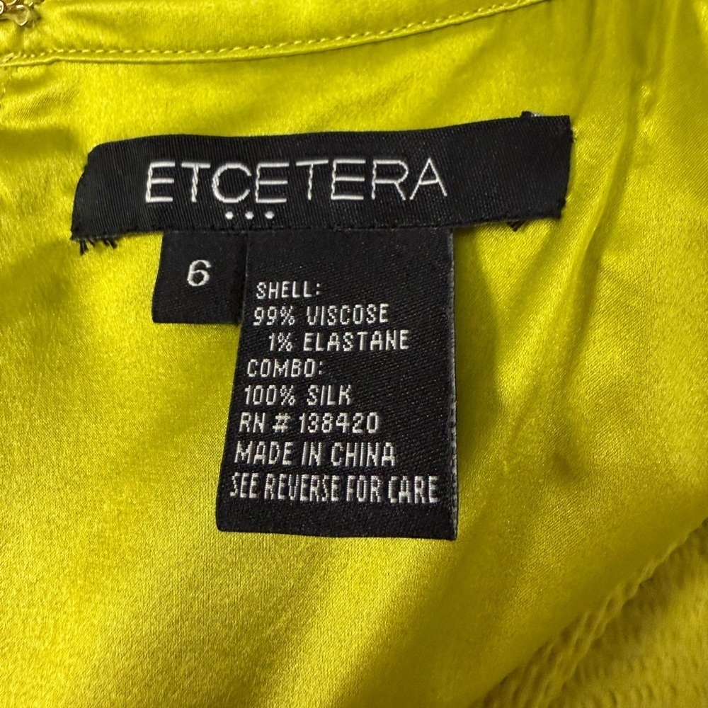 Etcetera Beaded Halter Dress Lime Green Keyhole Midi Size 6 - Picture 5 of 7